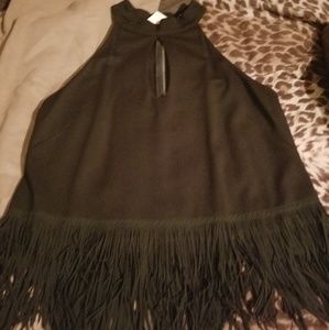 Fringe Sleeveless Shirt